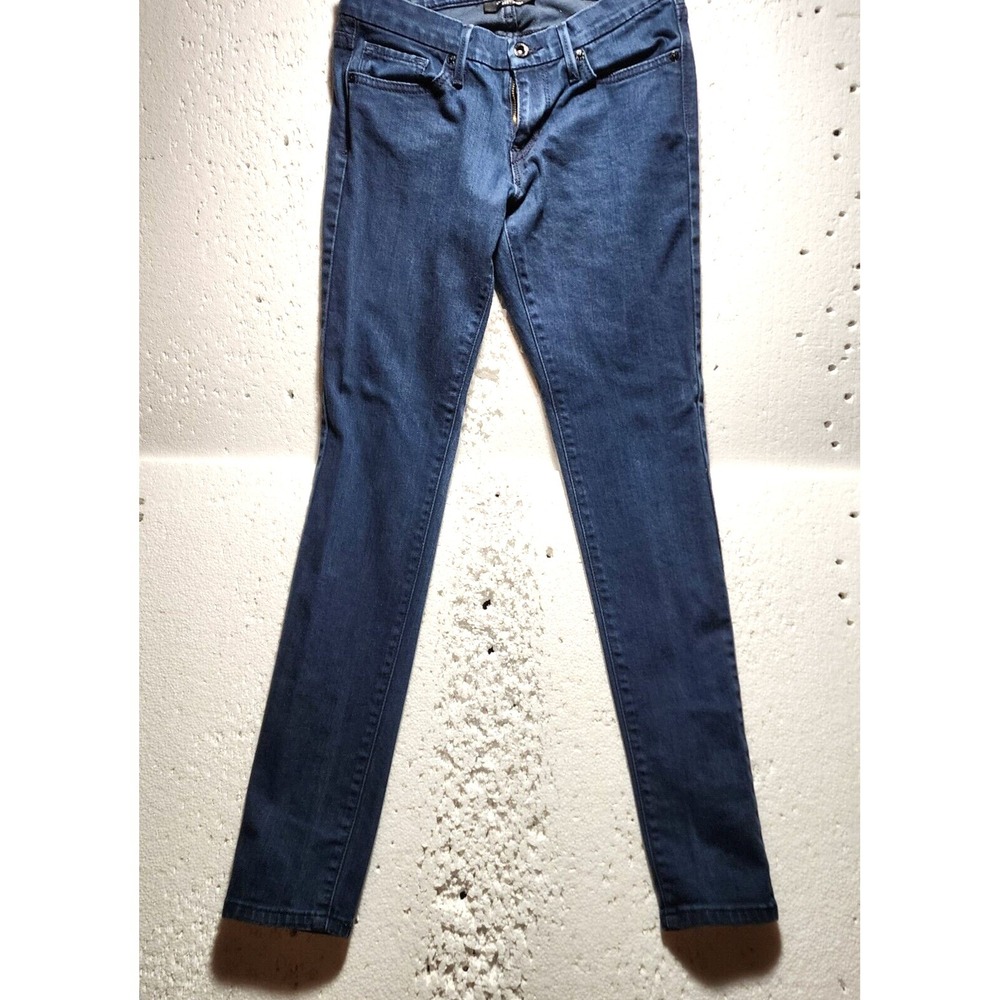 Levis 421 Pants Women Size W27 Blue Denim Jeans Pockets Casual Skinny Fit